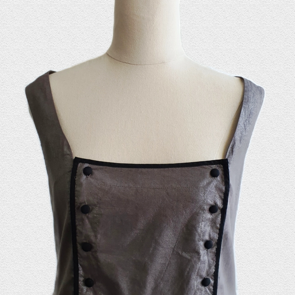 GORMAN Sleeveless Square Neckline Pewter Top Size 12 - Picture 5 of 5